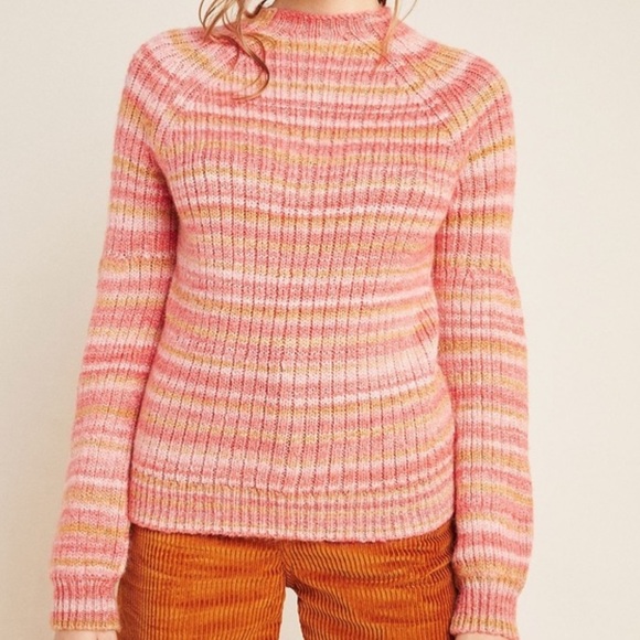 Anthro  t.la Drea Space Dyed Mock Neck Sweater - Picture 4 of 13